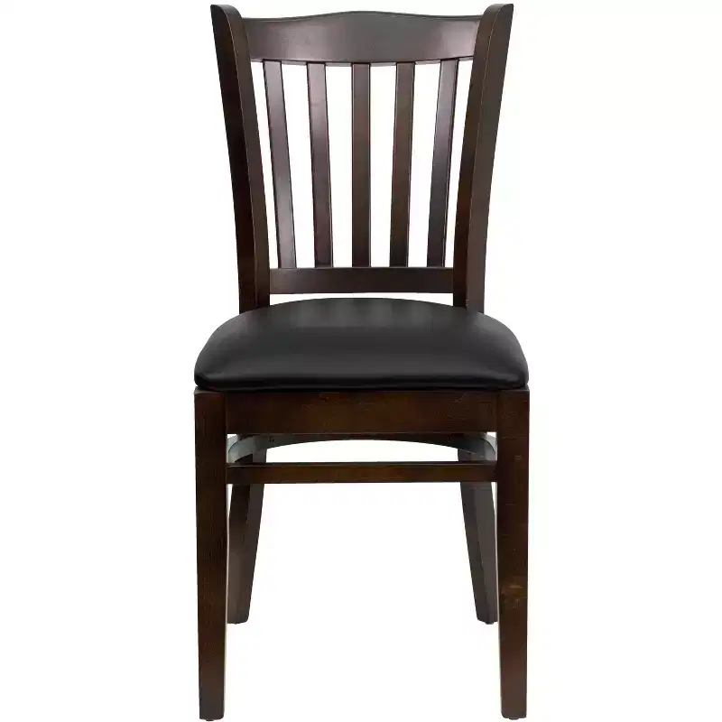 Vertical Slat Back Wooden Restaurant Chair