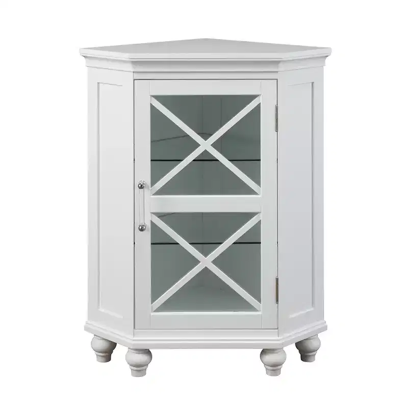 Teamson Home Blue Ridge Freestanding Wooden Corner Floor Cabinet
