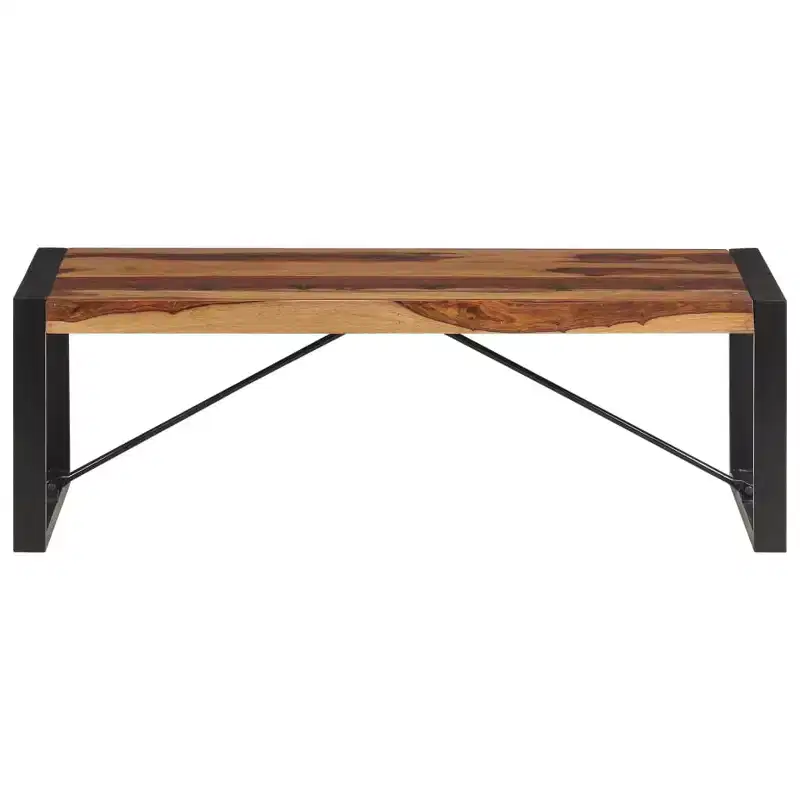 vidaXL Coffee Table Brown Solid Sheesham wood, Powder-Coated Steel