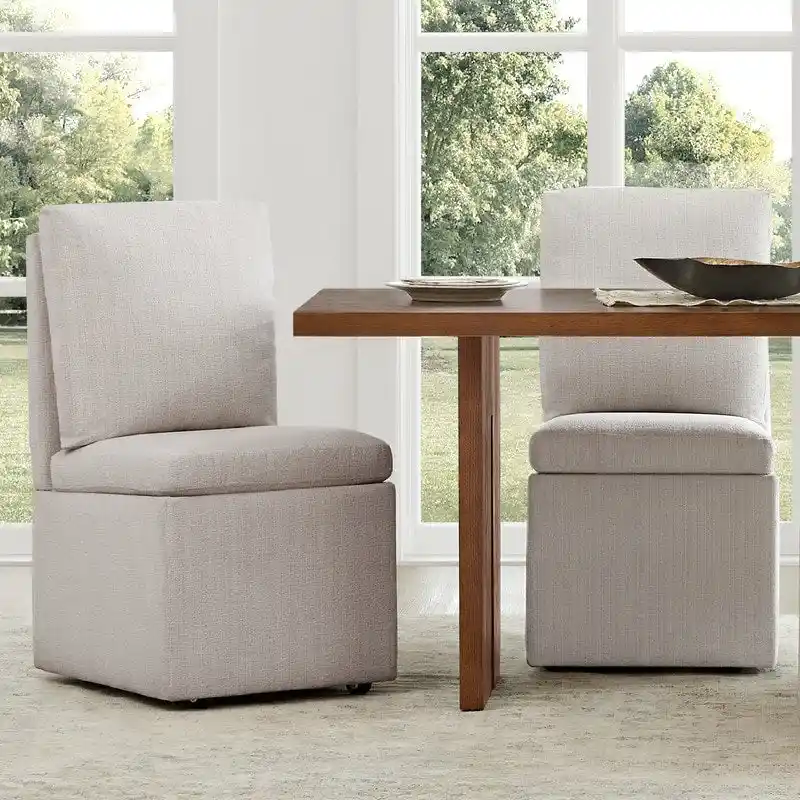Nathan Dining Chair with Caster & Storage  of 2 - N/A