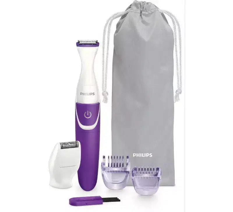 Philips Women's Bikini Electric Trimmer: Attachment Combs, Precision Detailer, Battery Powered, Foil Shaver