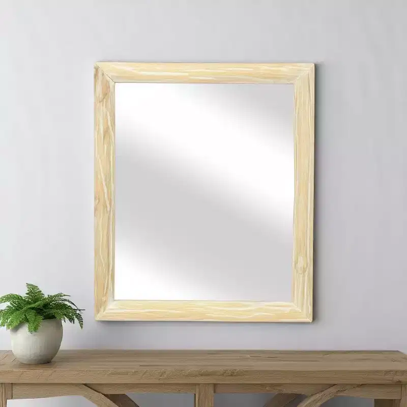 HomeRoots 20 Natural Solid Wood Accent Mirror