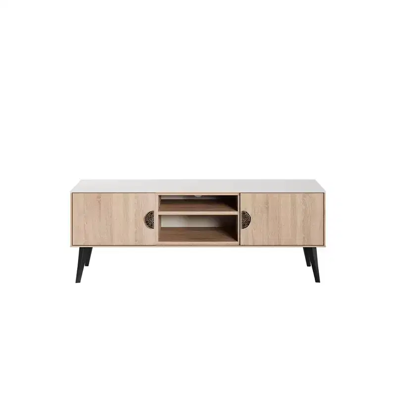 Manhattan Comfort 55.10" Haley TV Stand for TVs up to 46" Natural/Beige