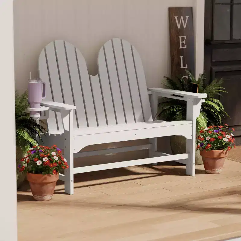 WestinTrends St. Augustine Outdoor Patio 49 HDPE Adirondack Garden Bench