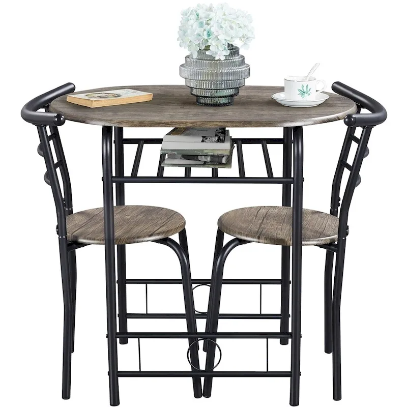 Yaheetech Modern Round Dining Table Set, 3 Piece Dining Room Sets