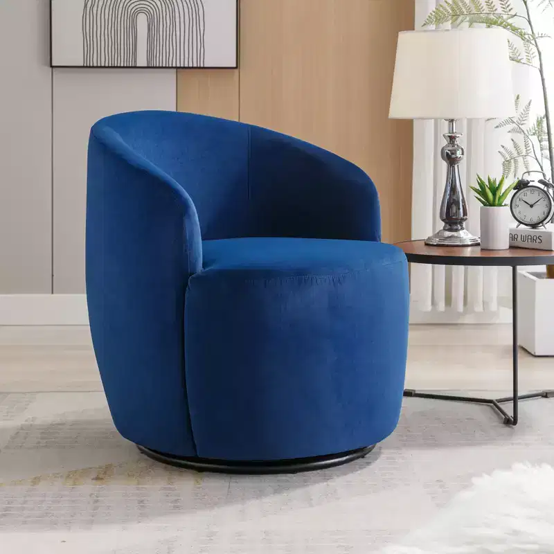 Fabric Swivel Accent Armchair Barrel Chair