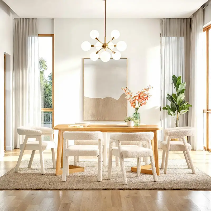 Middlebrook Modern Solid Wood Dining Table with Geometric Legs
