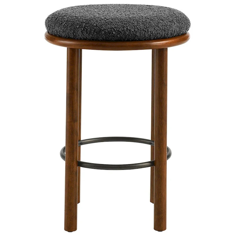 Boucle Fabric Counter Stools - Set of 2