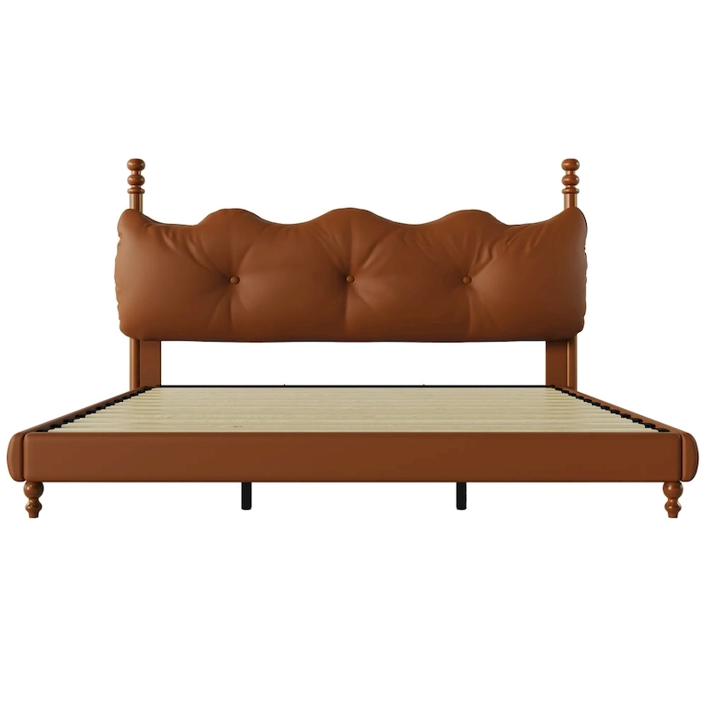 Calka Luxury Upholstered PU Leather Bed by Christopher Knight Home
