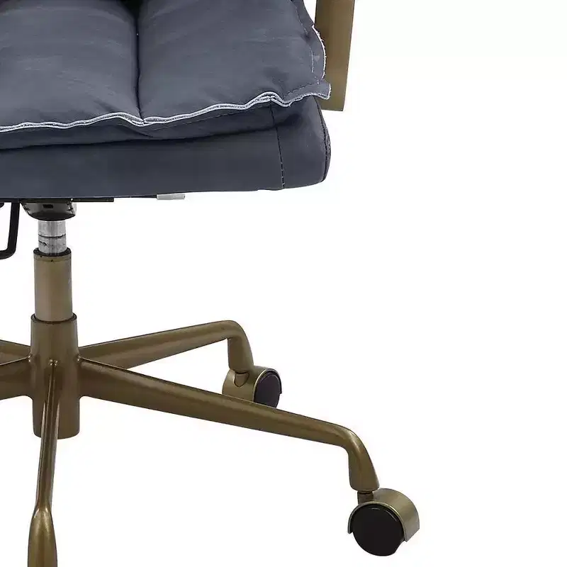 25" Tinzud Active Sitting Chair Gray Leather - Acme Furniture: Ergonomic Design, Metal Frame, 60 Day Warranty