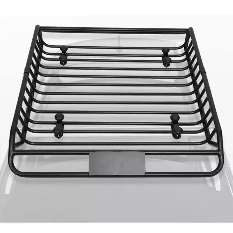 Rooftop Cargo Basket, 63''x43''x6.3'' Anti-Rust Heavy Duty Steel Carrier - 300LBS Capacity Universal Roof Rack for SUV, Car, Truck