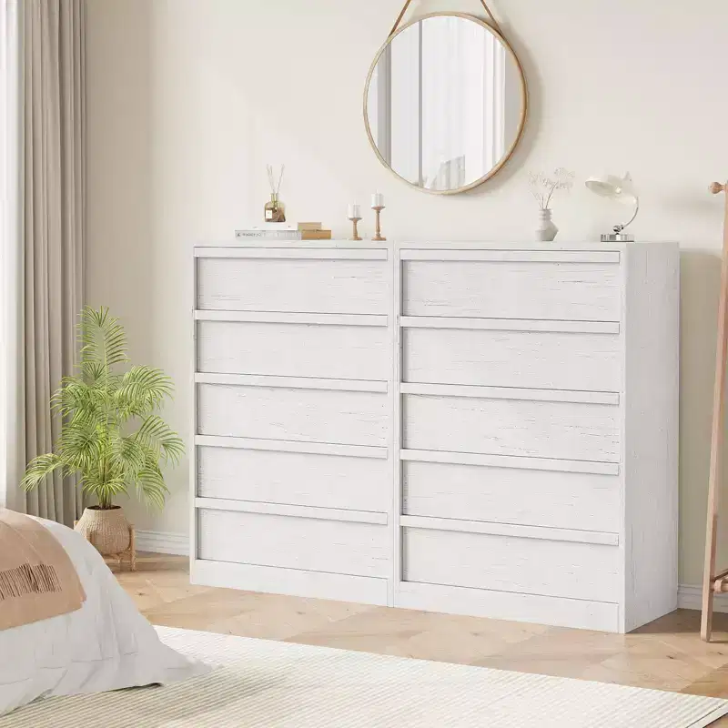 5-Drawer Tall Dresser - Modern Chest with Large Storage Drawers for Bedroom, Nursery & Entryway Organization