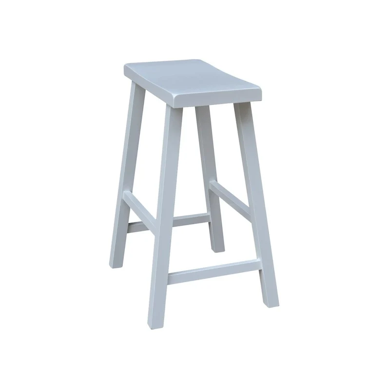 Solid Wood Saddle Seat Counter Height Stool - 24 Inch Seat Height