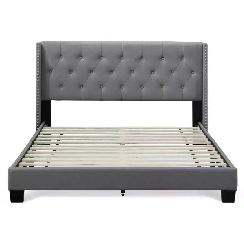Wingback Upholstered Bed