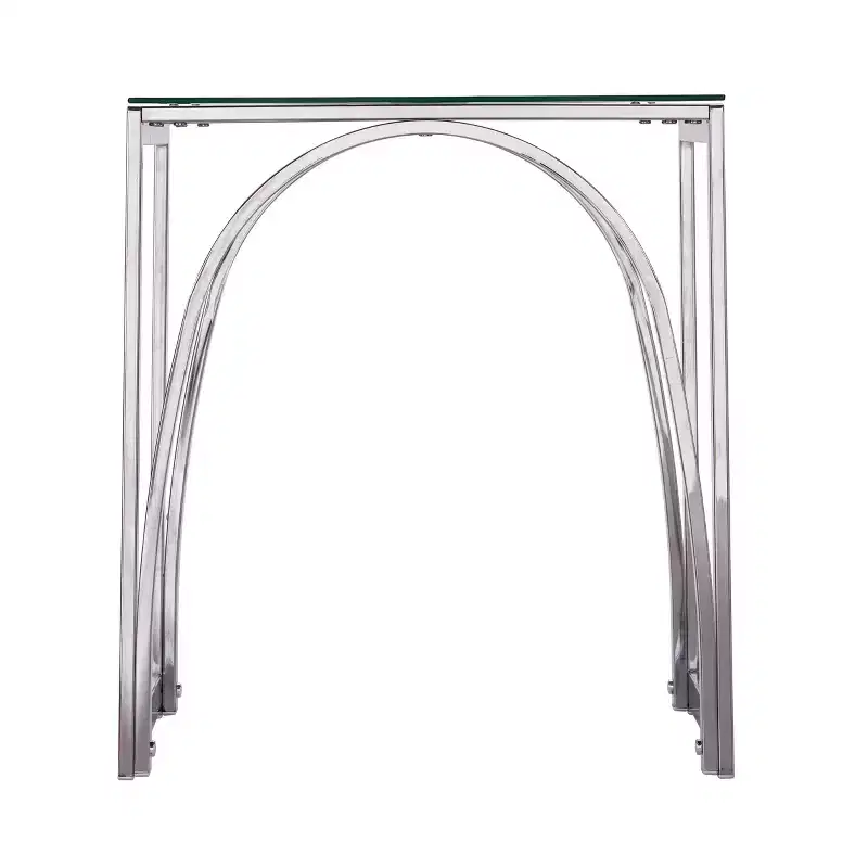 Stevenly Square Glass-Top End Table - Charcoal - SEI