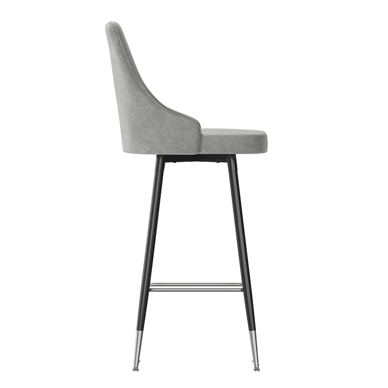 Commercial LeatherSoft Bar Height Stool with Metal Feet & Footrests - 2 Pack - 18.5W x 20D x 43.25H