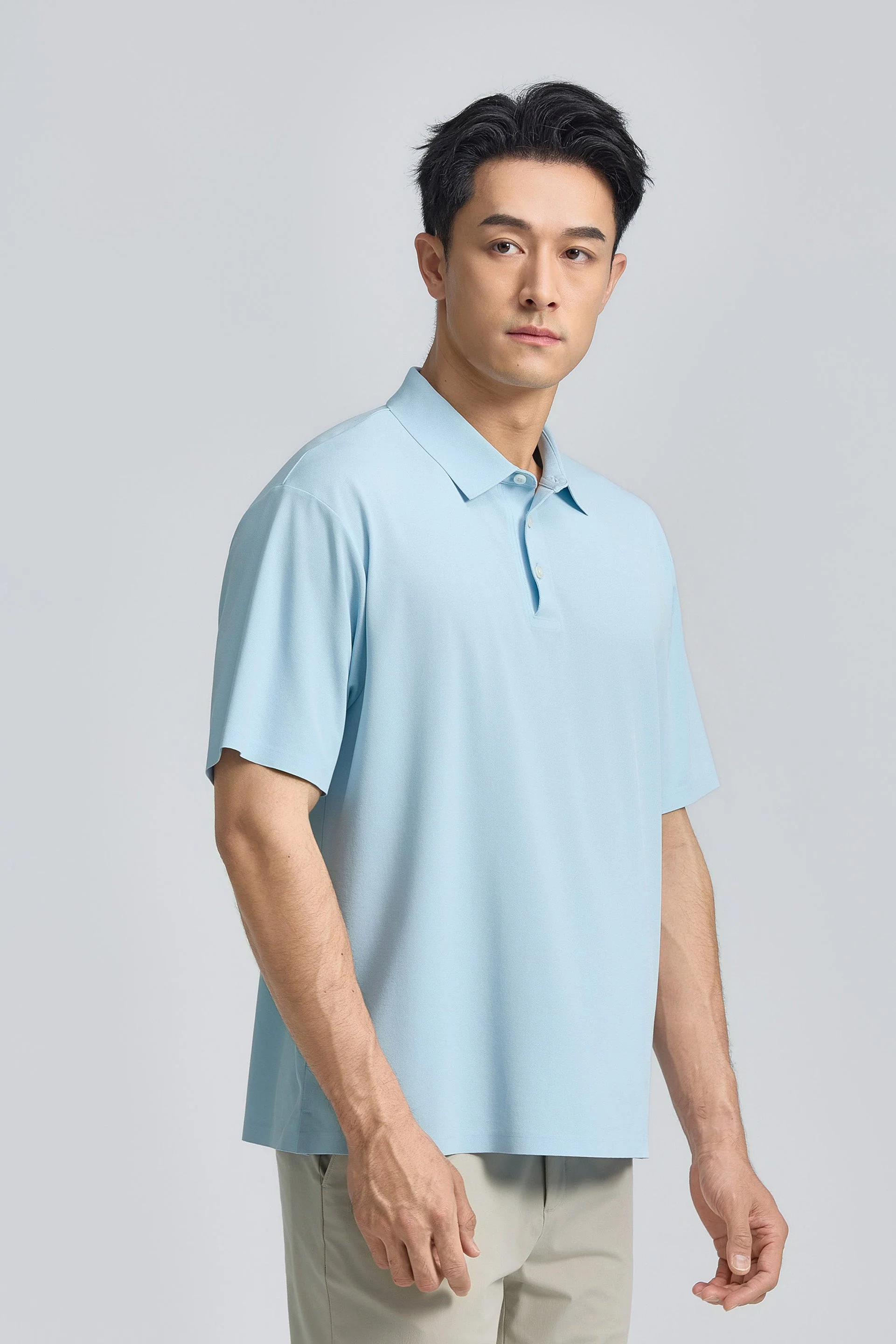 Sharp Pique Polo – Light Blue