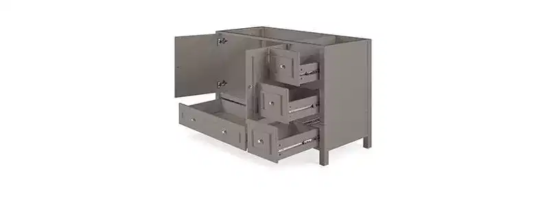 48" Williamsburg Vanity Cabinet Gray - Alaterre Furniture: Wood Frame, Universal Storage, 1 Shelf, 104 lbs