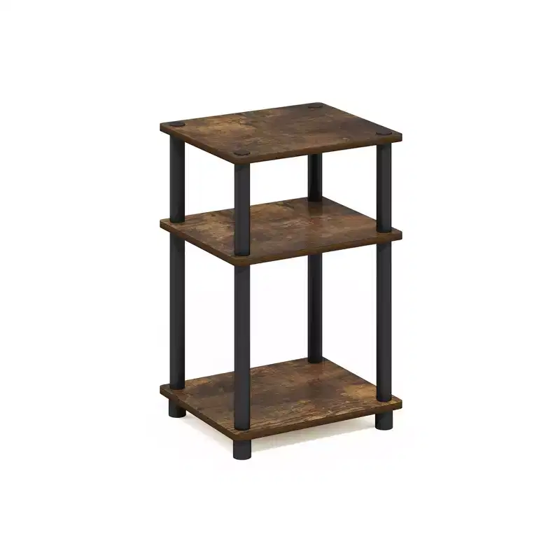 HOMLUX 3-Tier Colors Reversible End Table Sofa Bed Side Table with Storage Shelf