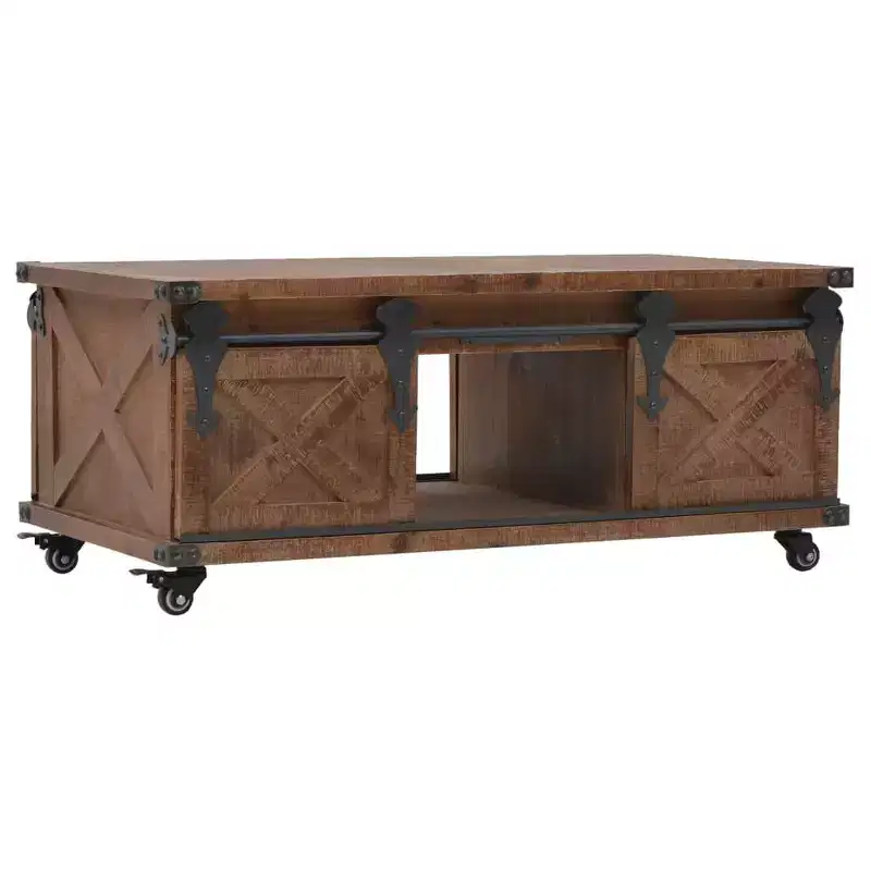 vidaXL Coffee Table Solid Fir Wood 35.8x20.1x15 Brown