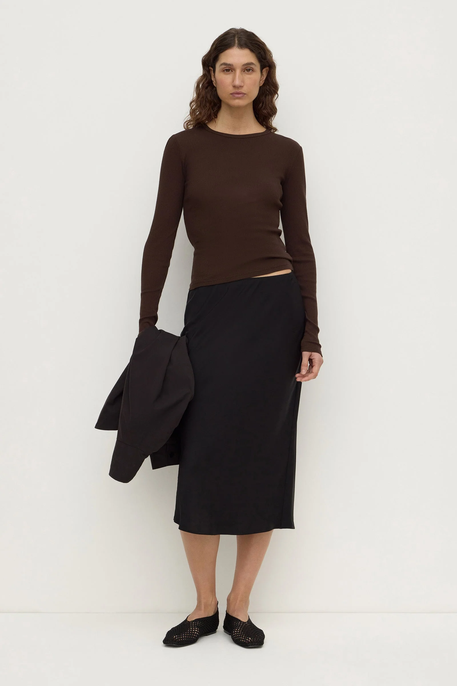 Silk Midi Skirt