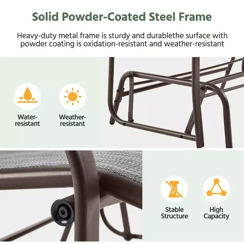 Yaheetech Patio Swing Glider Bench with Steel Frame