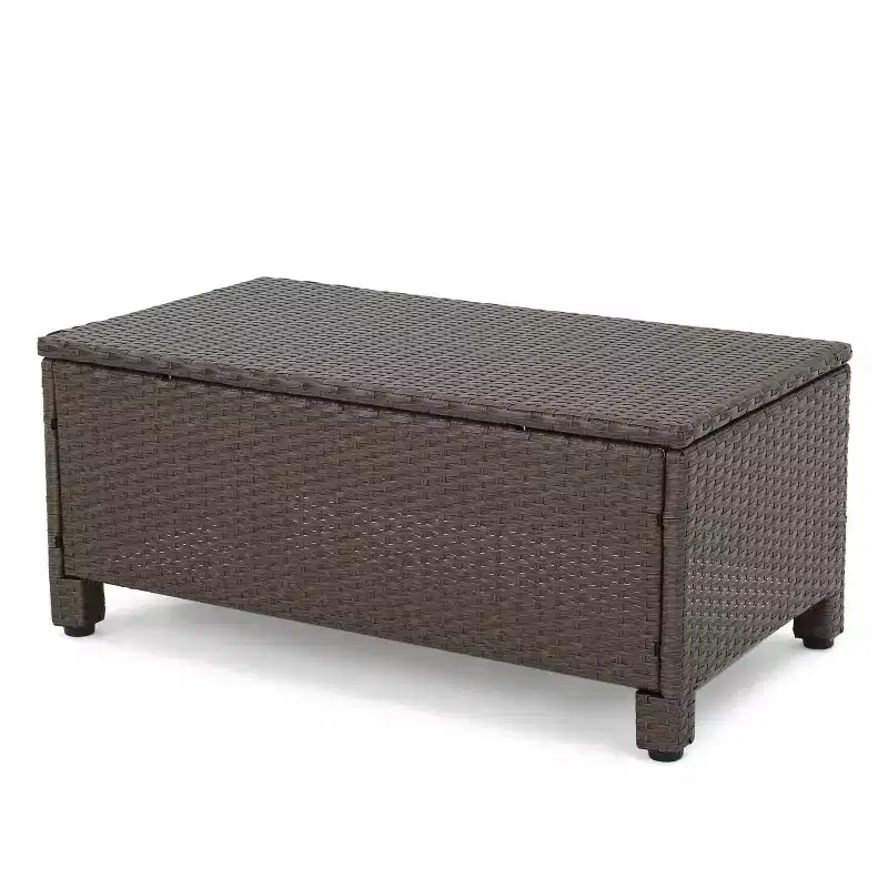 Christopher Knight Home Parker 8 Piece Patio Rattan and Aluminum Frame Conversation Set with Coffee Table