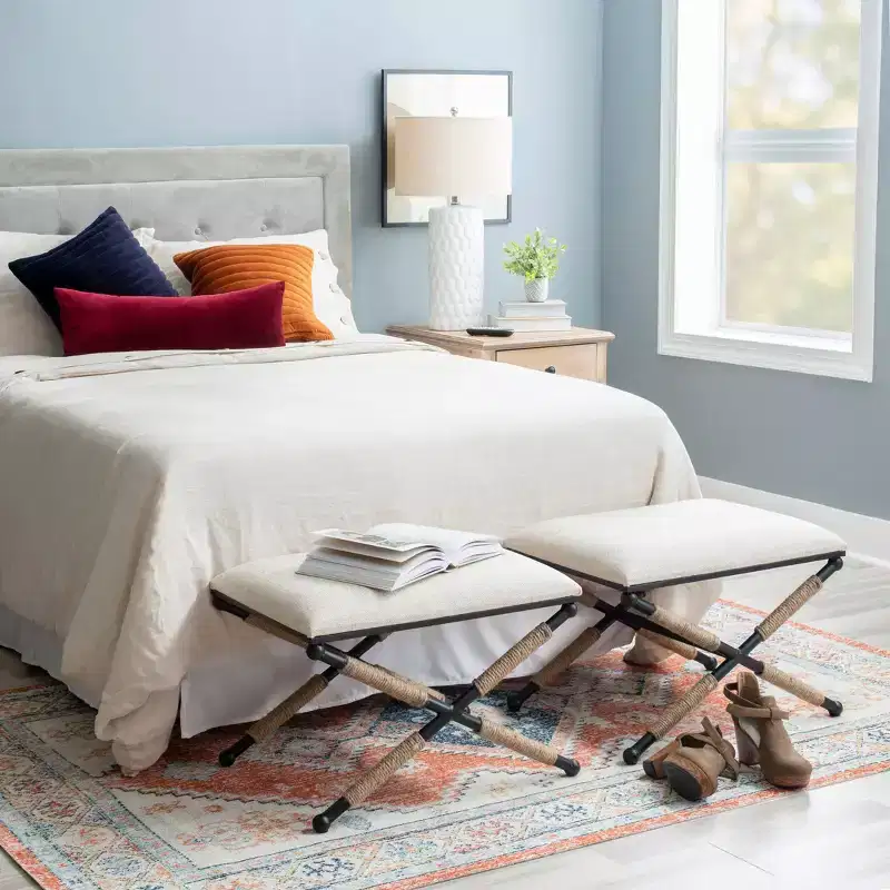 Accent Stool with Rope-Wrapped Legs