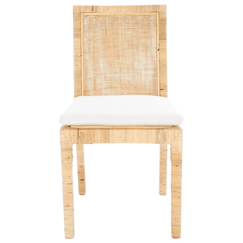 SAFAVIEH Jessye Cane Dining Room Chair with Cushion (Set of 2) - 21.7 W x 18.1 L x 38.6 H - 22W x 18D x 39H