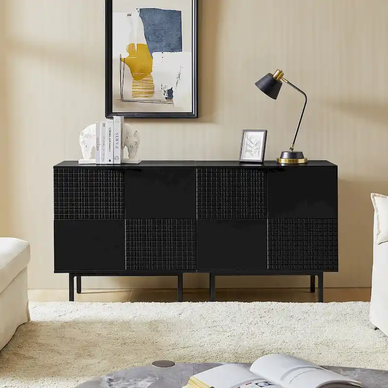 Arnold Modern 30Tall 2 Door Accent Cabinet with Metal Leg (2-Pack)