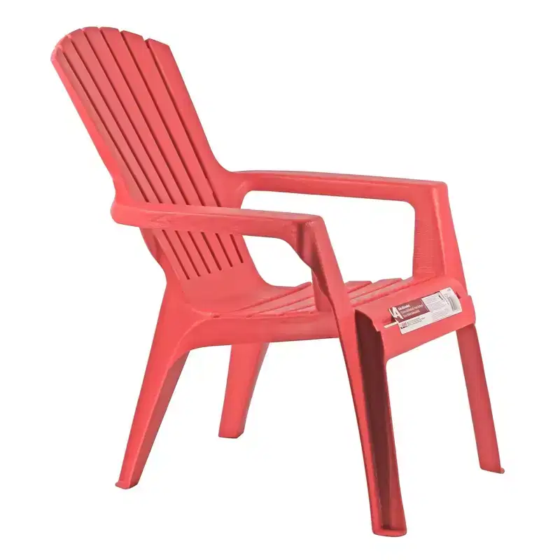 Adams Resin Child-Sized Outdoor Adirondack Stacking Chair, Cherry Red (50lb Capacity)