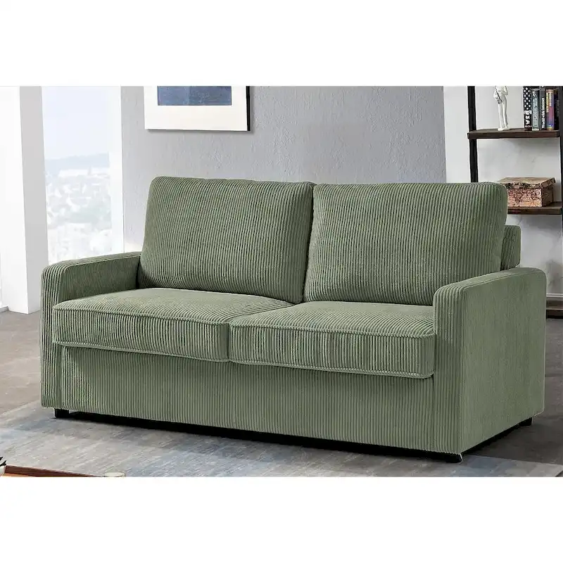 Corduroy 70-Inch Square Arms Sofa Bed