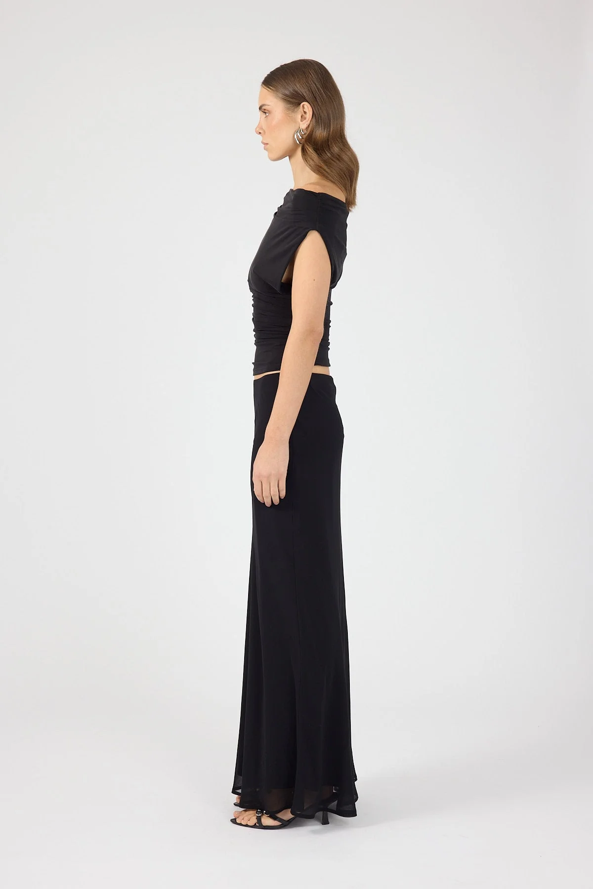 Chiffon Maxi Skirt Black