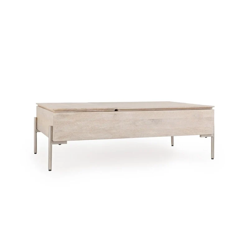 Classic Home Rocklin Mango Wood Lift Top Coffee Table in White