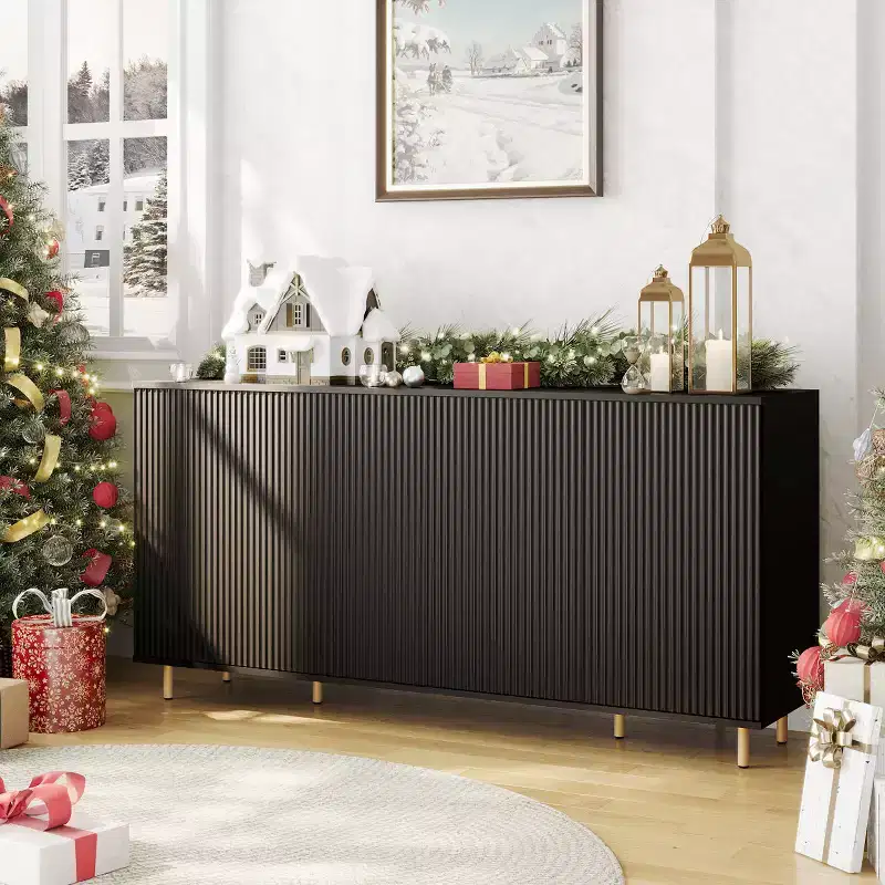 EROMMY 67 4-Door Sideboard Cabinet Buffet With Adjustable Shelves