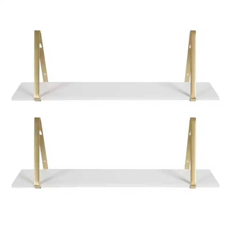 27.5 x 8.2 Soloman Wooden Shelf with Brackets (2-Pack)