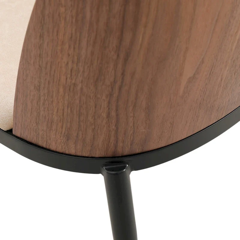 LeisureMod Tule Dining Side Chair with Upholstered Seat and Back