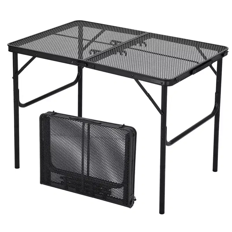 Aluminum Frame Iron Mesh Folding Table, Folding Table, Camping Table, Folding Desk, Outdoor Folding Table