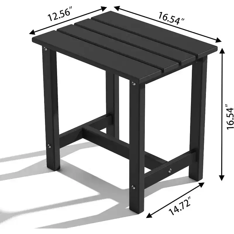 Tree City Outdoor Side Table, 18 Weather-Resistant HDPE Patio End Table for Adirondack Chair, Durable Small Table for Porch, Yard & Garden