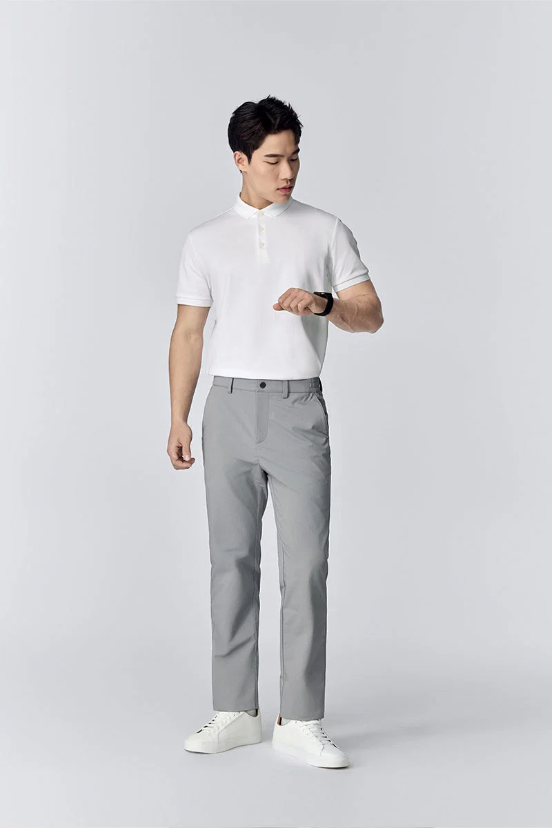 3-Button Pique Polo – White