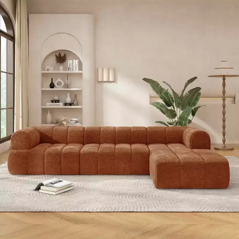 MAYEERTY 122-Inch L-Shaped Sectional Sofa, 2-Piece Fully Assembled, Right-Hand Chaise, High-Density Sponge