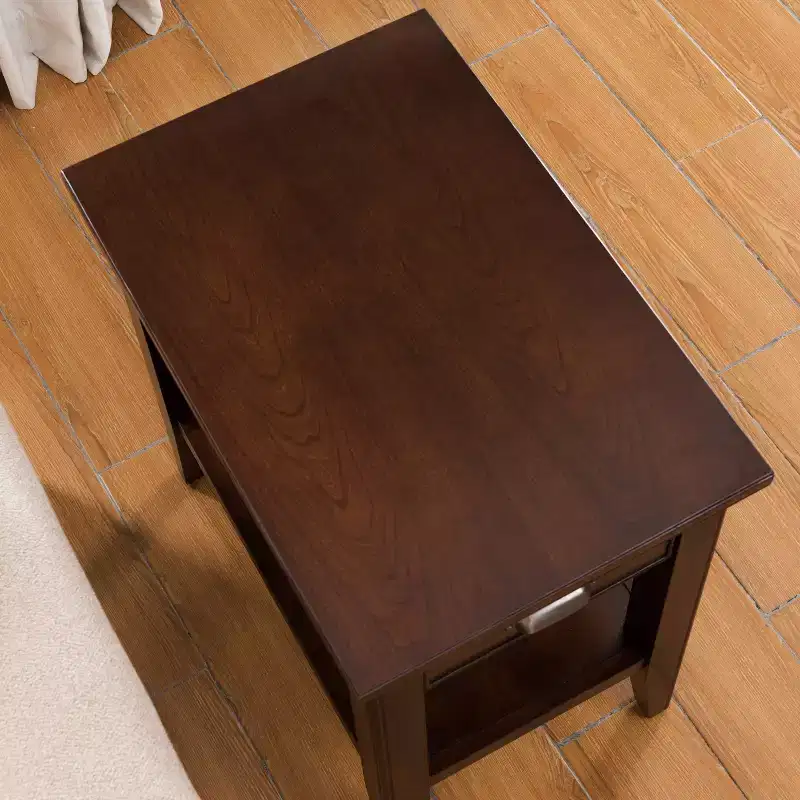 Laurent Drawer Chairside Table Chocolate Cherry Finish - Leick Home