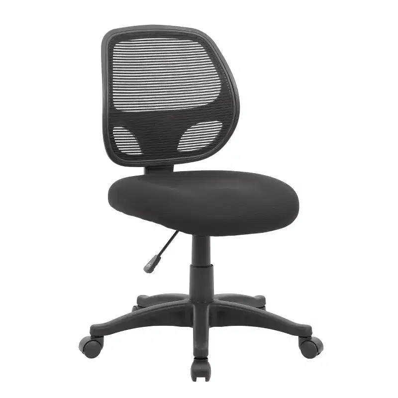 Commercial Grade Mesh Task Chair Black - Boss Office Products: Pneumatic Lift, Lumbar Support, 275 lbs Capacity
