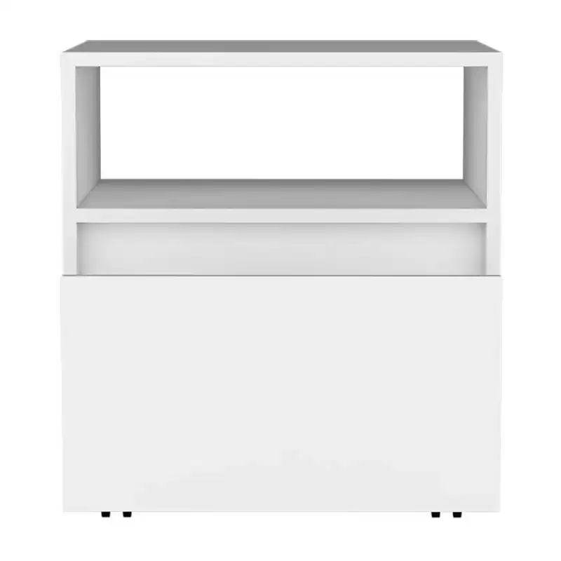 21 White Wood One Drawer Nightstand