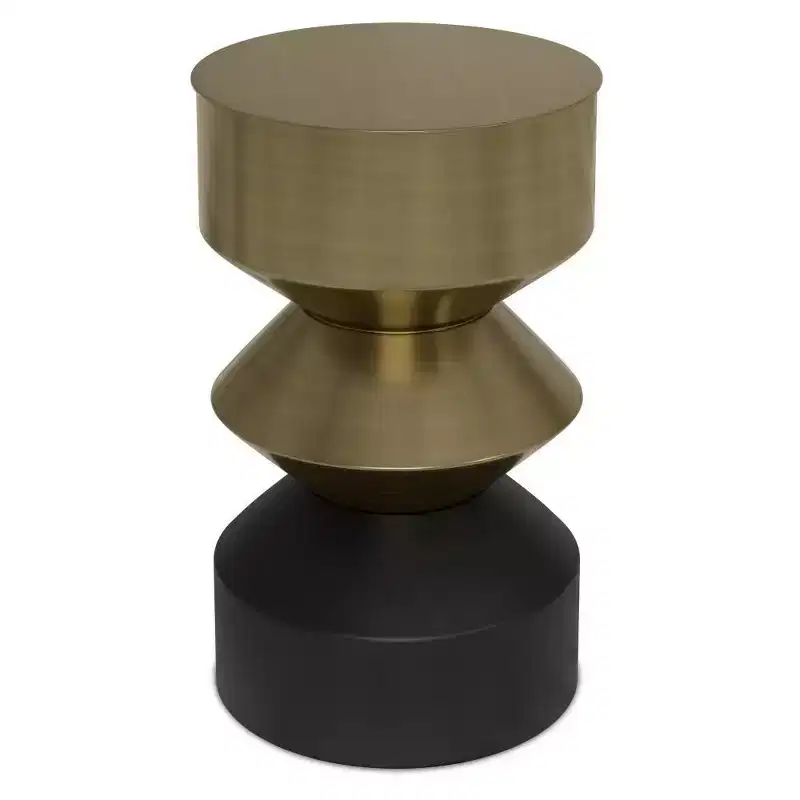 Clover Side Table Black/Brass - WyndenHall: Modern Scratch-Resistant Iron Frame, Round Shape, 19.7" Height, 14" Width