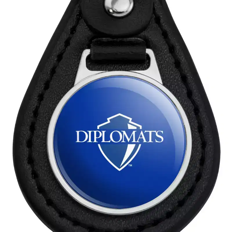 Franklin Marshall College Primary Logo Black Leather Keychain