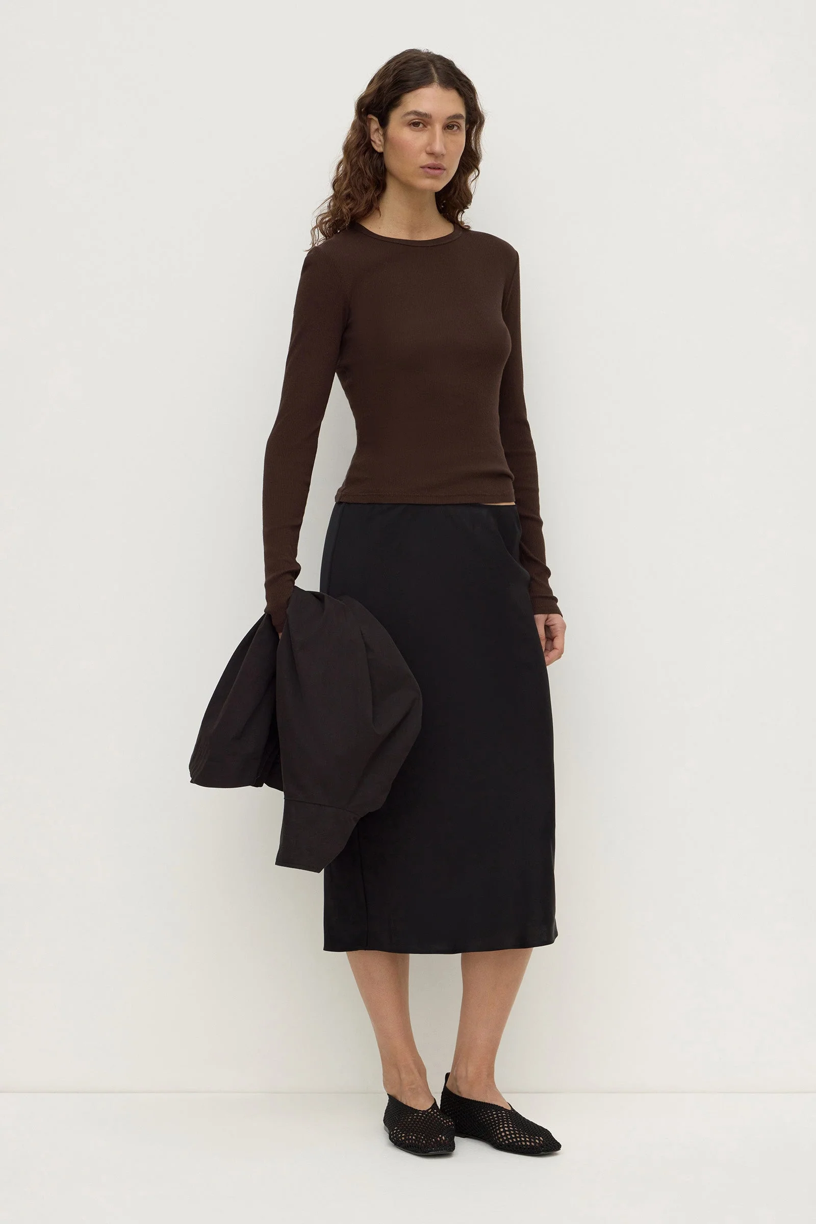 Silk Midi Skirt