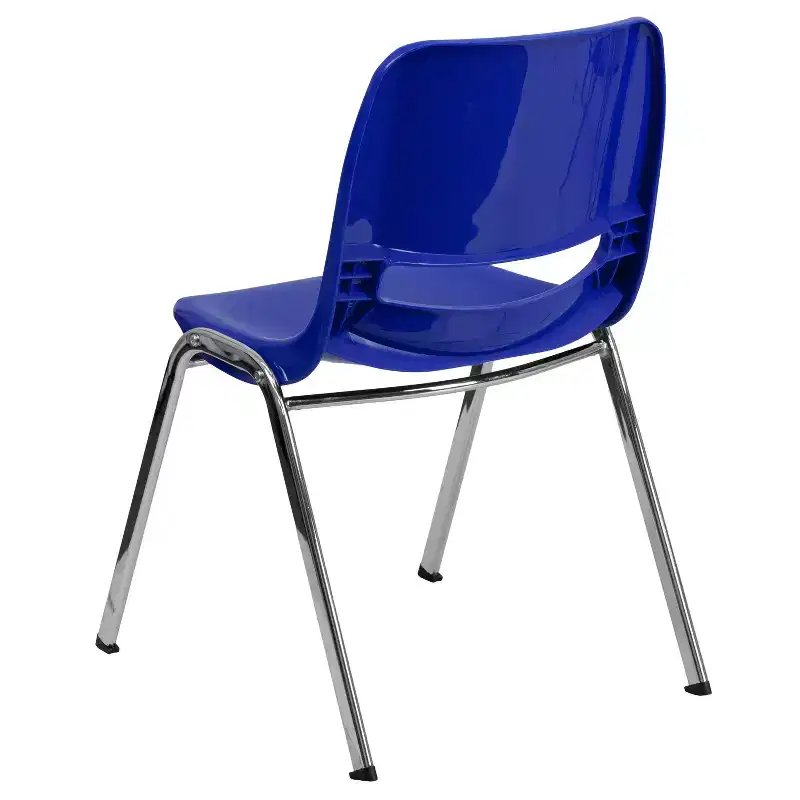 4-Pack Ergonomic Shell Stack Chair with Chrome Frame, 880 lb Capacity, 18