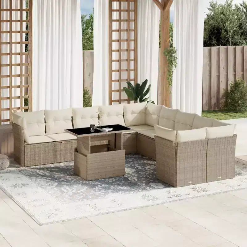 vidaXL Modular Garden Sofa Set with Cushions in Various Colors