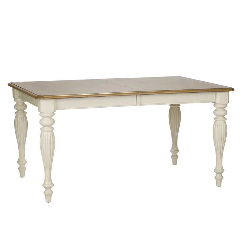 The Gray Barn Cumberland Creek Nutmeg & White Rectangular Leg Table